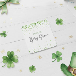 Oh Girl St. Patrick's Day Baby Shower Green  Square Sticker
