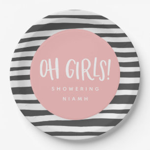 Oh girls, twin baby shower party napkins paper plate