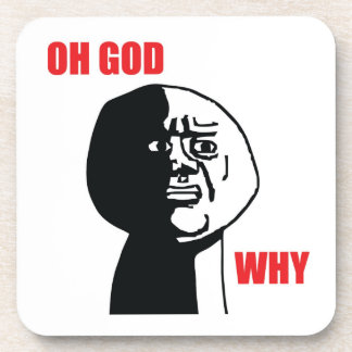 Oh God Why - set of 6 Cork Coasters