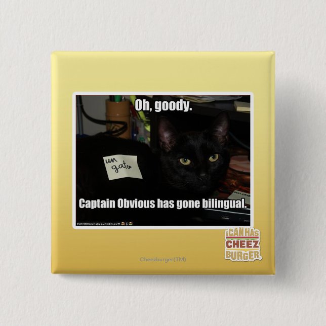 Oh, goody. 2 inch square button (Front)