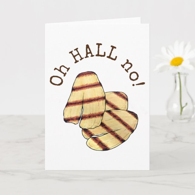 Oh HALL (Hell) No! Halloumi Cheese Funny Foodie Card (Small Plant)