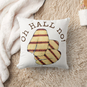 Oh HALL (Hell) No! Halloumi Grilled Cheese Foodie Throw Pillow