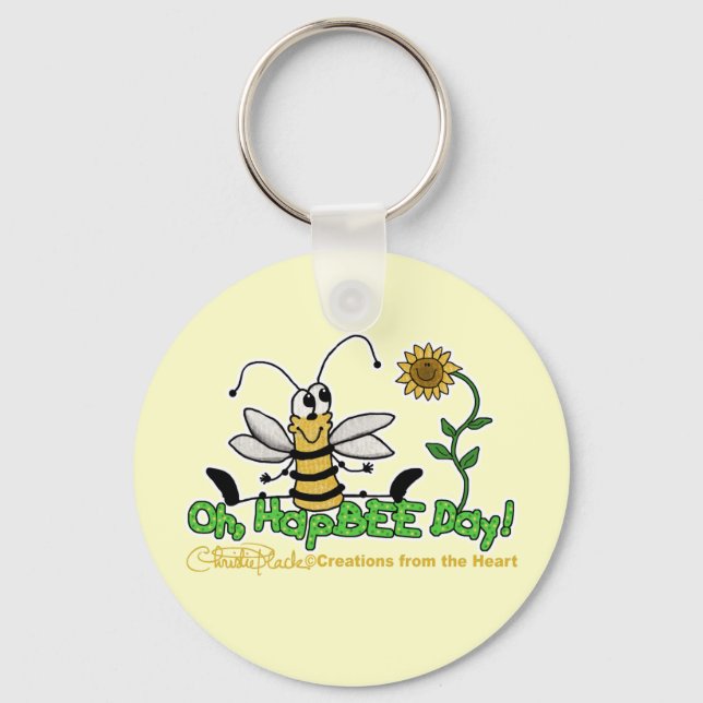 Oh HapBee Day Keychain (Front)