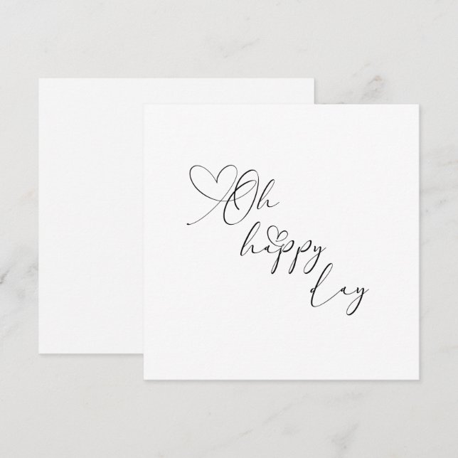 Oh Happy Day Heart Embellished Greeting Card (Front/Back)