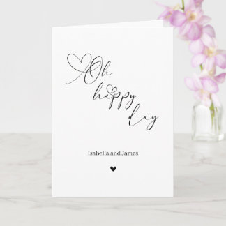 Oh Happy Day Heart Embellished Wedding Card