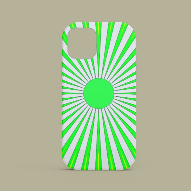 Oh Happy Day Monogram Green Sunburst Case-Mate iPhone Case (Creator Uploaded)