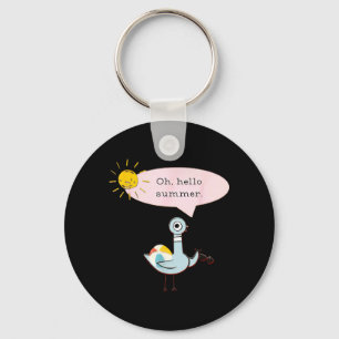 Oh Hello Summer Cute Bird Keychain