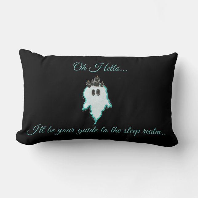 Oh Hello...The friendly Candle Ghost pillow! Lumbar Pillow (Front)