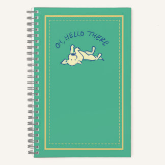 "Oh Hello There" Yellow Lab Puppy Green Custom Notebook