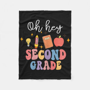 Oh Hey 2nd Second Grade Fun Ck To School Fleece Blanket