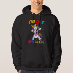 Oh Hey 5th Grade Dabbing Unicorn Fifth Grade Back Hoodie