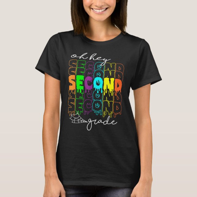 Oh Hey Second Grade Teachers Student Halloween Cos T-Shirt (Front)