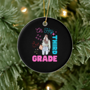 Oh Hey Third Grade Back to School Students Ceramic Ornament