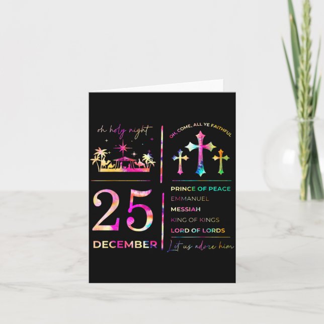 Oh Holy Night 25 December Christmas Christian Nati Card (Front)