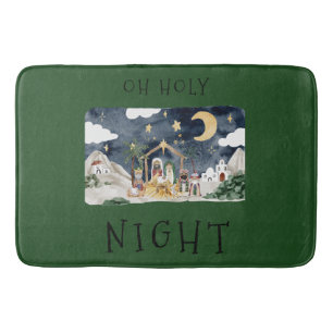 Oh Holy Night African American Nativity Christmas Bath Mat