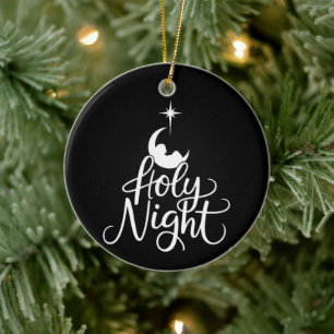 Oh Holy Night Family Christmas Nativity Scene Xmas Ceramic Ornament