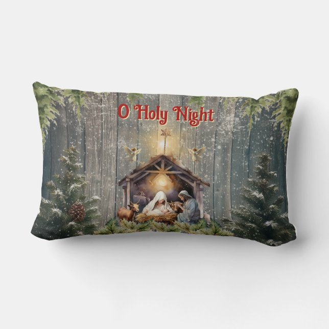 Oh Holy Night Lumbar Pillow (Back)