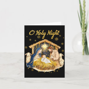 Oh Holy Night Religious Christmas Nativity Scene F Card