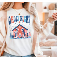 Oh Holy Night Religious Christmas Nativity Scene