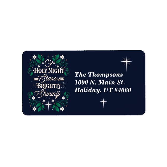 Oh Holy Night Return Address Labels (Front)