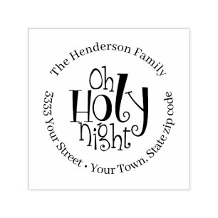 Oh Holy Night Return Address Self-inking Stamp
