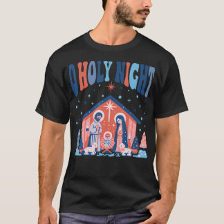Oh Holy Night Silent Night Christmas Boho Christia T-Shirt