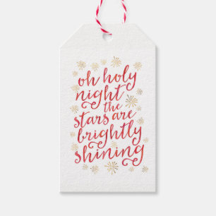 Oh Holy Night watercolor Christmas gift tags
