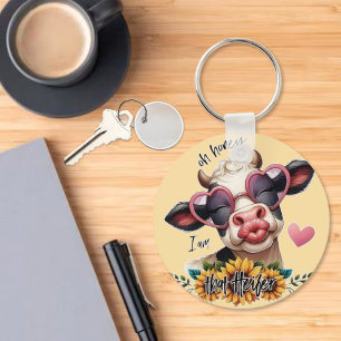 Oh Honey, I'm that Heifer - Pucker Up Lips Cow Keychain