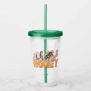 Oh Honey – Sweet Bumblebee & Geometric  Acrylic Tumbler