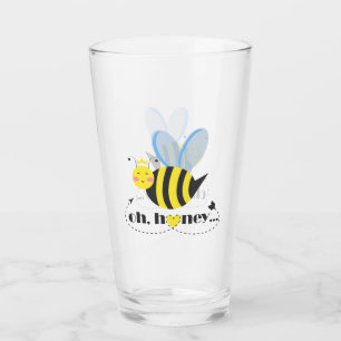Oh Honey Valentines queen Bee character with tiara Glass