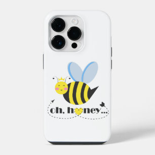 Oh Honey Valentines queen Bee character with tiara iPhone 14 Pro Case
