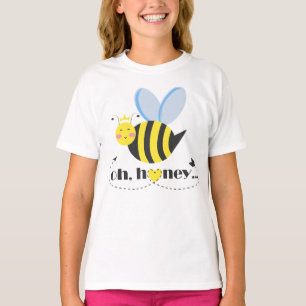 Oh Honey Valentines queen Bee character with tiara T-Shirt