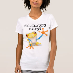 Oh Hoppy Day with Colorful Red Eyed Tree Frog T-Shirt