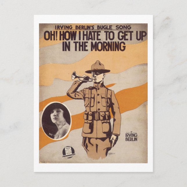 Oh! How I Hate To Get Up In The Morning Songbook C Postcard (Front)