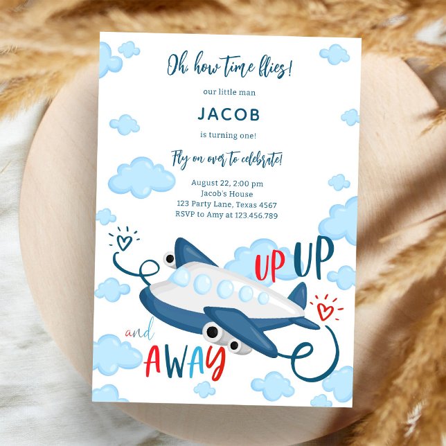 Oh How Time Flies Pilot Airplane Birthday  Invitation (Creator Uploaded)