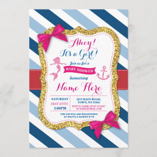 Oh invitation d'arc de rose de baby shower de