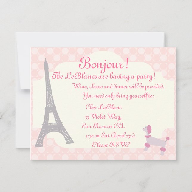 Oh invitation orienté parisien de La de La (Devant)