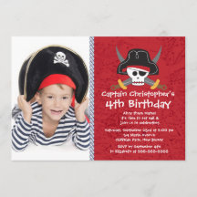Oh invitations de fête d'anniversaire de pirate de