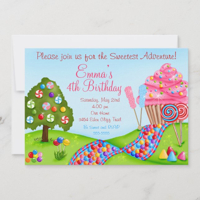 Oh invitations douces de petit gâteau (Devant)