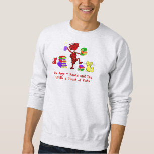 Oh Joy Books and Tea  With Cats Sweatshirt