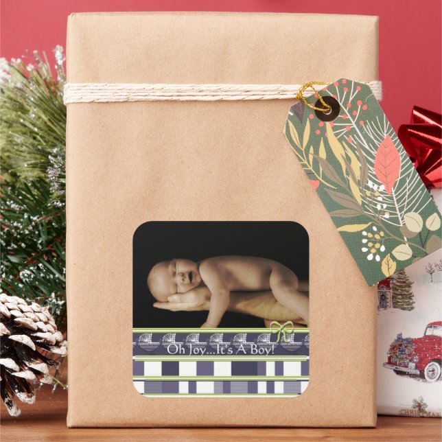 OH Joy... It's A Boy! Stickers Your baby photo (Holiday)