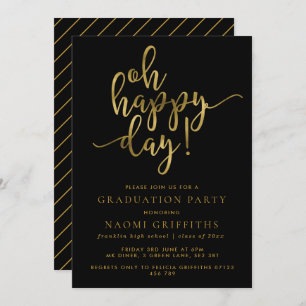 Oh Joyeux Jour Gold Script Graduation Invitation d
