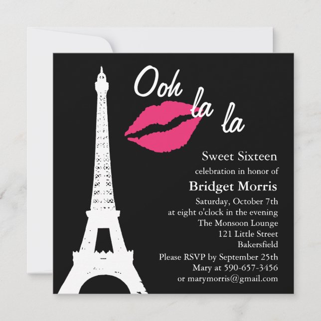Oh ! La de La ! Invitation d'anniversaire (Devant)