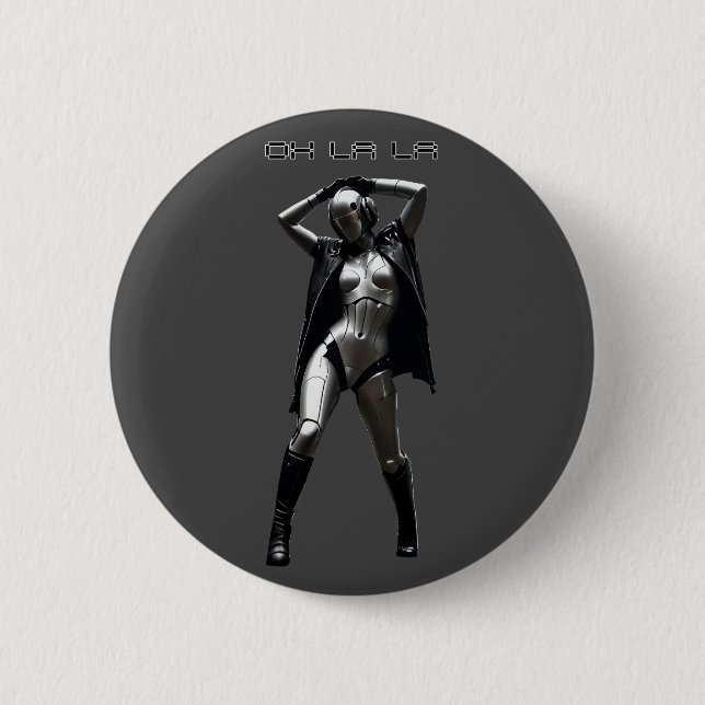 Oh La La 2 Inch Round Button (Front)
