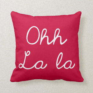 Oh La La - Cherry Pink Throw Pillow