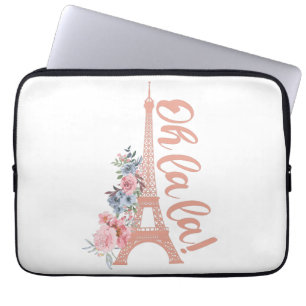 Oh La La - Eiffel Tower Paris France Laptop Sleeve