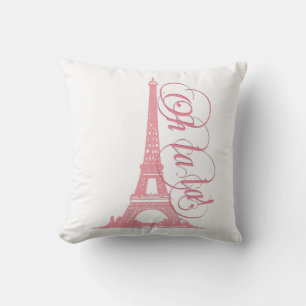 Oh La La - Eiffel Tower Paris France Throw Pillow
