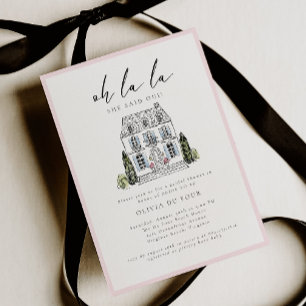 Oh la la French Chalet Floral Bridal Shower  Invitation