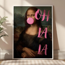 OH LA LA Mona Lisa Altered Art Poster