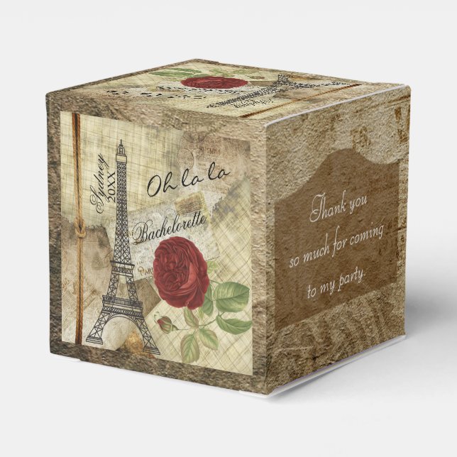 Oh la la - Paris Styled - Thank You Favor Box (Back Side)